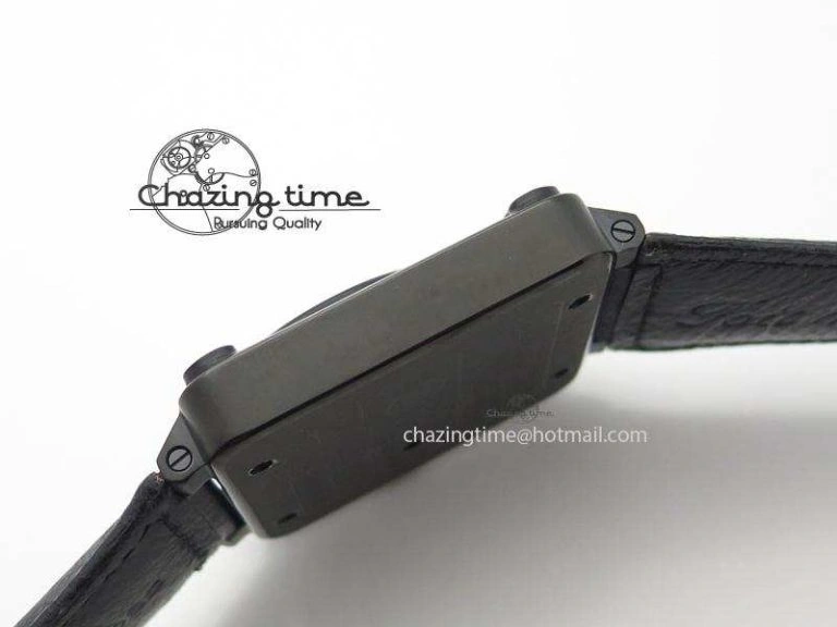 BR 01-92 Airborne Skull PVD Blue Dial On Black Leather Strap MIYOTA 9015 (Free Rubber Strap)