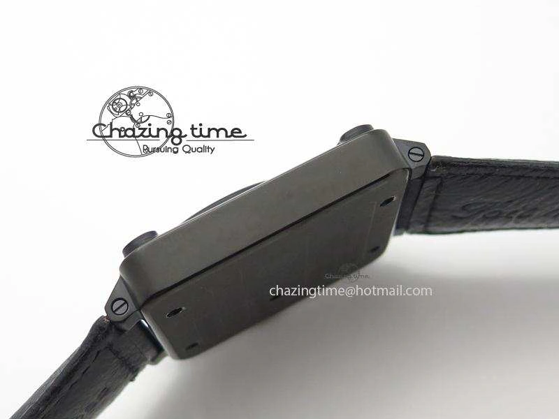 BR 01-92 Airborne Skull PVD Blue Dial On Black Leather Strap MIYOTA 9015 (Free Rubber Strap)