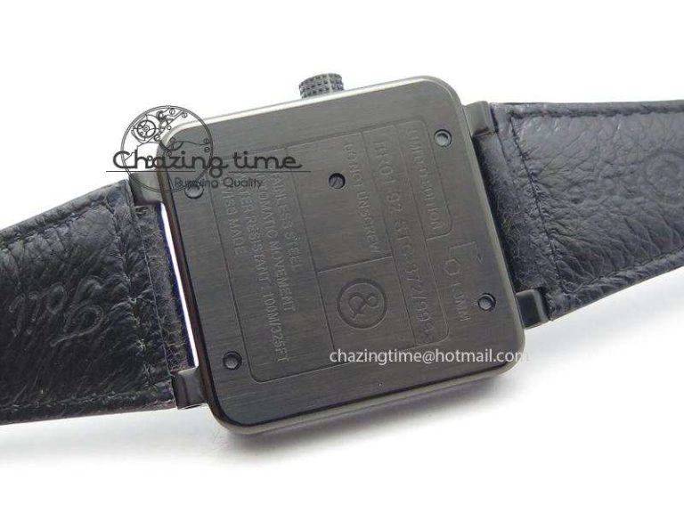 BR 01-92 Airborne Skull PVD Blue Dial On Black Leather Strap MIYOTA 9015 (Free Rubber Strap)