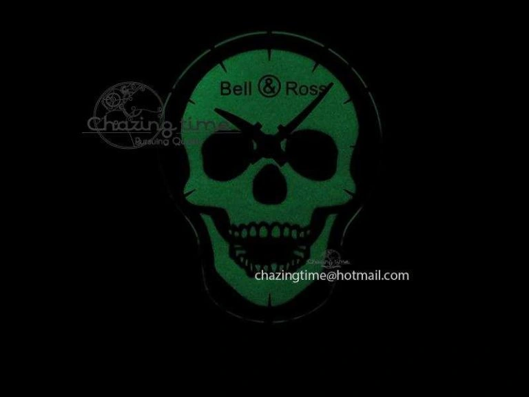 BR 01-92 Airborne Skull PVD Grey Dial On Black Leather Strap MIYOTA 9015 (Free Rubber Strap)