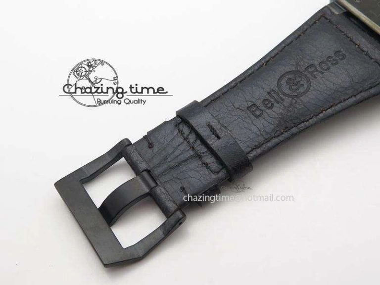 BR 01-92 Airborne Skull PVD Grey Dial On Black Leather Strap MIYOTA 9015 (Free Rubber Strap)