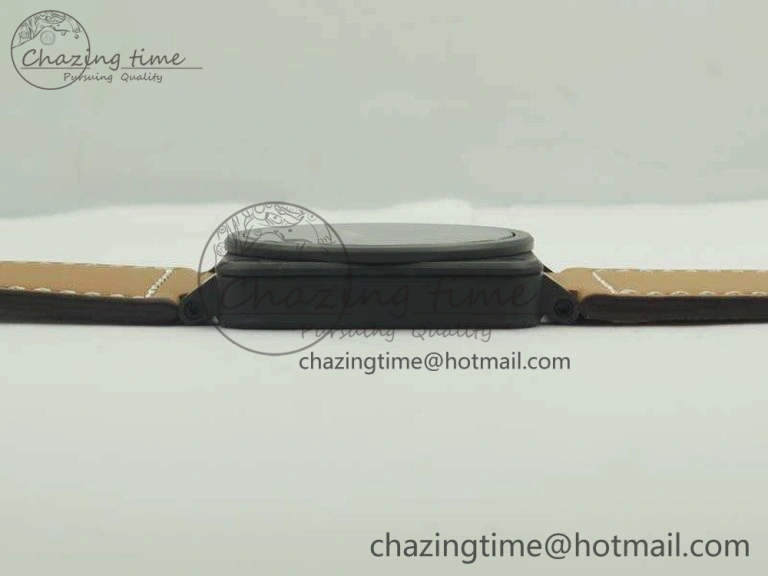 BR 03-92 42.5mm Real Ceramic Case NII 1:1 Best Edition Black Dial On Leather Strap MIYOTA 9015