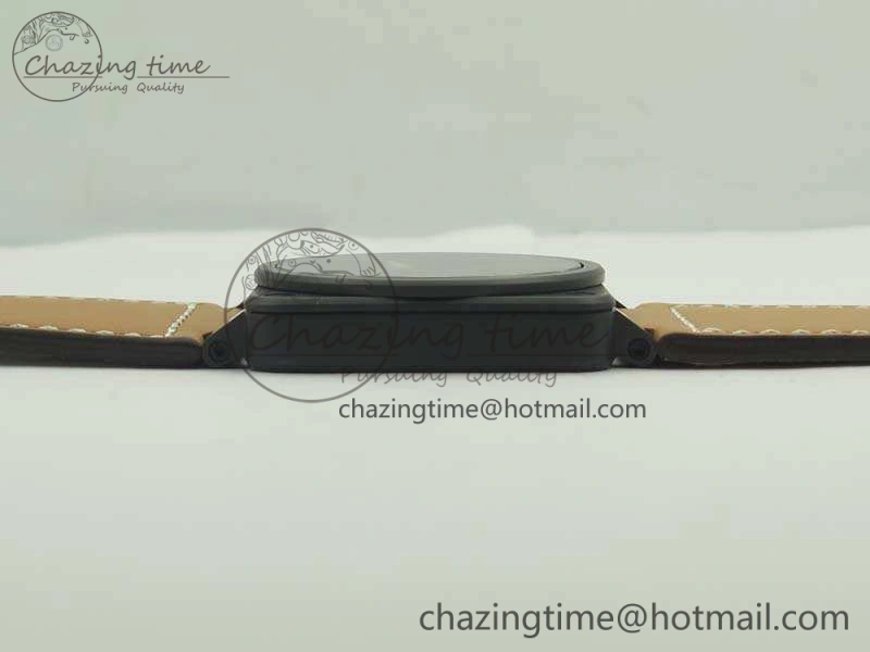 BR 03-92 42.5mm Real Ceramic Case NII 1:1 Best Edition Black Dial On Leather Strap MIYOTA 9015