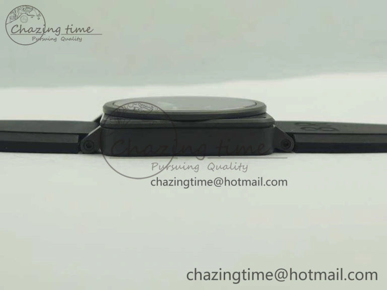 BR 03-92 42.5mm Real Ceramic Case NII 1:1 Best Edition Black Dial On Rubber Strap MIYOTA 9015