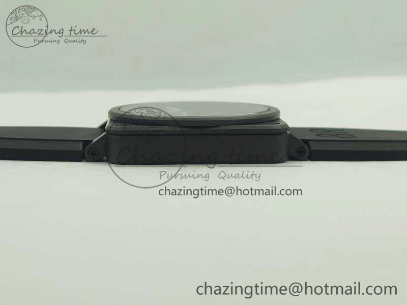 BR 03-92 42.5mm Real Ceramic Case NII 1:1 Best Edition Black Dial On Rubber Strap MIYOTA 9015