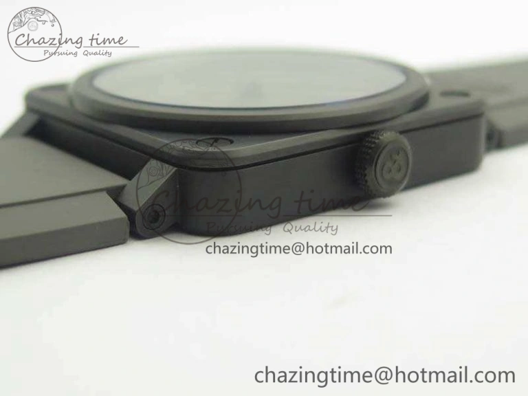 BR 03-92 42.5mm Real Ceramic Case NII 1:1 Best Edition Gray Dial On Rubber Strap MIYOTA 9015