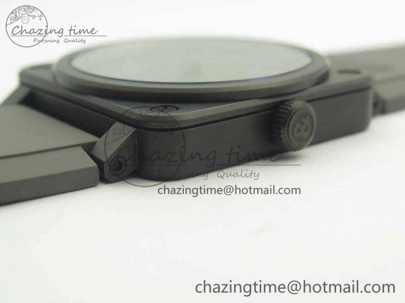 BR 03-92 42.5mm Real Ceramic Case NII 1:1 Best Edition Gray Dial On Rubber Strap MIYOTA 9015