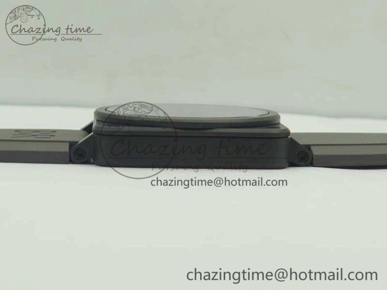 BR 03-92 42.5mm Real Ceramic Case NII 1:1 Best Edition Gray Dial On Rubber Strap MIYOTA 9015