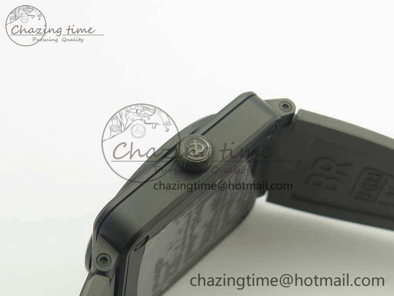 BR 03-92 42.5mm Real Ceramic Case NII 1:1 Best Edition Gray Dial On Rubber Strap MIYOTA 9015
