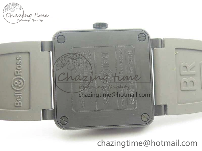 BR 03-92 42.5mm Real Ceramic Case NII 1:1 Best Edition Gray Dial On Rubber Strap MIYOTA 9015