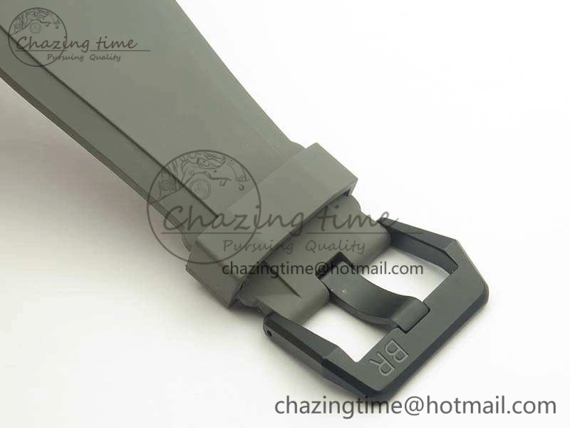BR 03-92 42.5mm Real Ceramic Case NII 1:1 Best Edition Gray Dial On Rubber Strap MIYOTA 9015