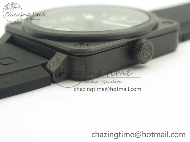 BR 03-92 42.5mm Real Ceramic Case NII 1:1 Best Edition Green Dial On Rubber Strap MIYOTA 9015