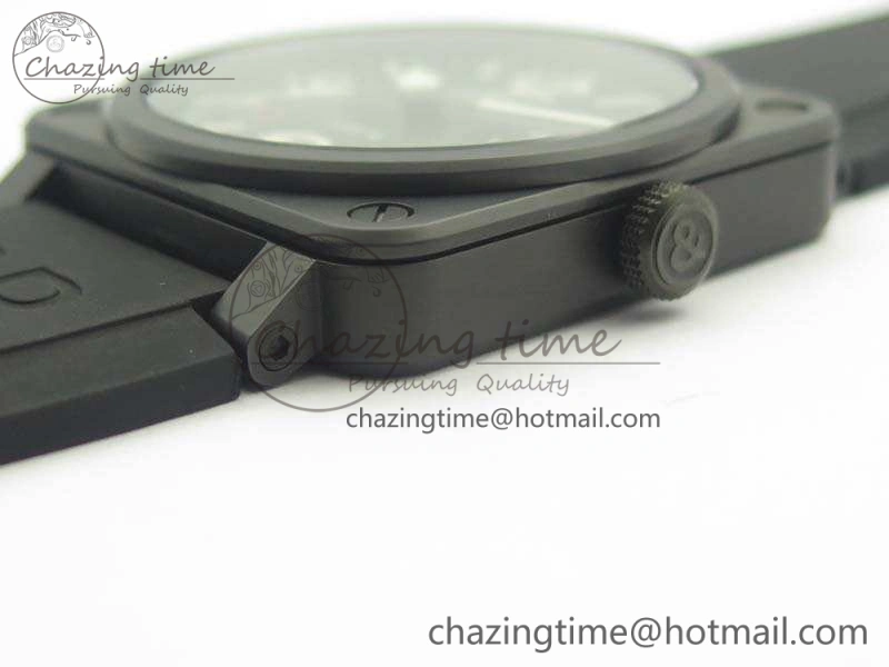 BR 03-92 42.5mm Real Ceramic Case NII 1:1 Best Edition Green Dial On Rubber Strap MIYOTA 9015