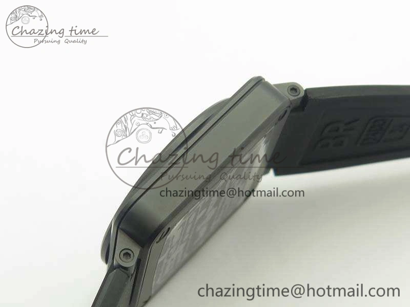 BR 03-92 42.5mm Real Ceramic Case NII 1:1 Best Edition Green Dial On Rubber Strap MIYOTA 9015