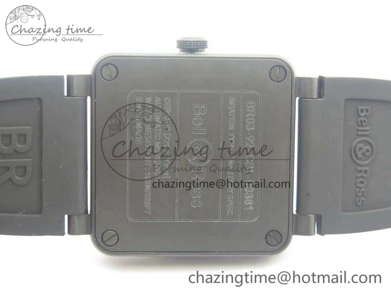 BR 03-92 42.5mm Real Ceramic Case NII 1:1 Best Edition Green Dial On Rubber Strap MIYOTA 9015