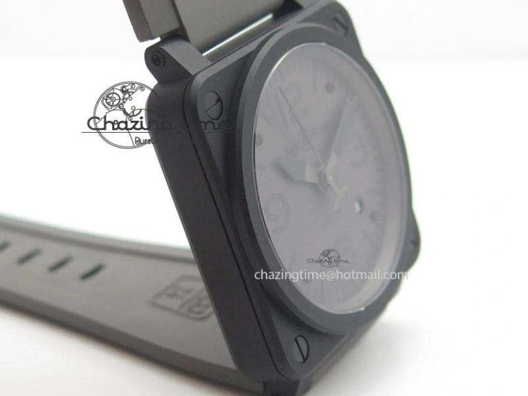 BR 03-92 42mm Commando 1:1 Best Edition On Grey Rubber Strap Miyota 9015