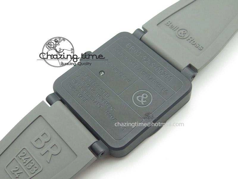 BR 03-92 42mm Commando 1:1 Best Edition On Grey Rubber Strap Miyota 9015
