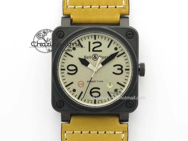 BR 03-92 42mm Military Type 1:1 Best Edition On Black Rubber Strap Miyota 9015