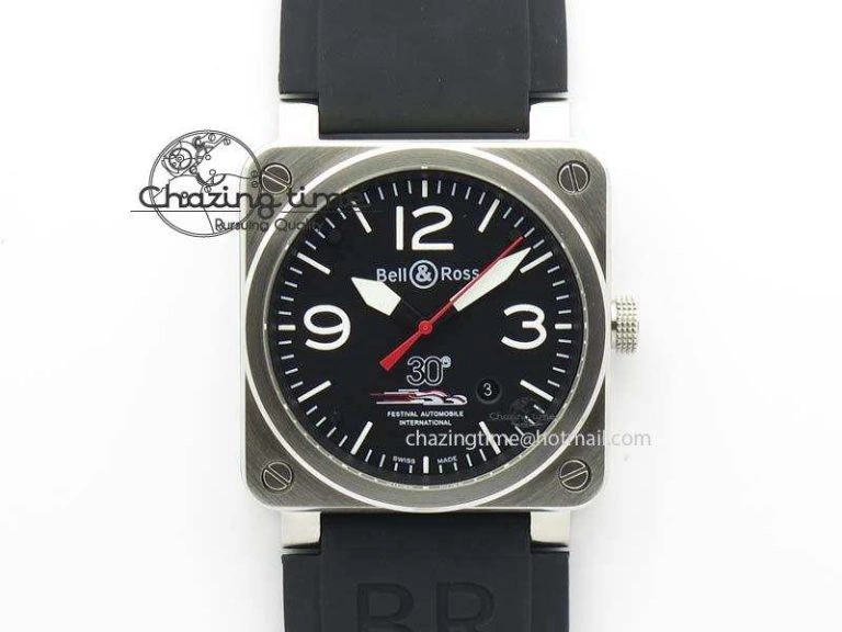 BR 03-92 42mm Military Type 1:1 Best Edition On Black Rubber Strap Miyota 9015