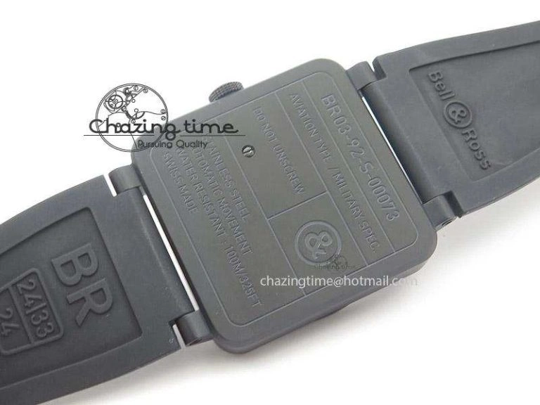 BR 03-92 42mm Military Type 1:1 Best Edition On Black Rubber Strap Miyota 9015