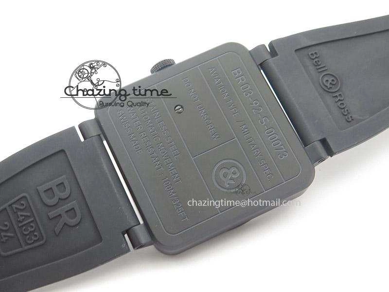 BR 03-92 42mm Military Type 1:1 Best Edition On Black Rubber Strap Miyota 9015