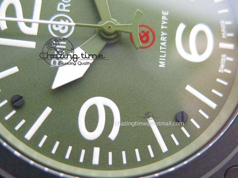 BR 03-92 42mm Military Type 1:1 Best Edition On Black Rubber Strap Miyota 9015