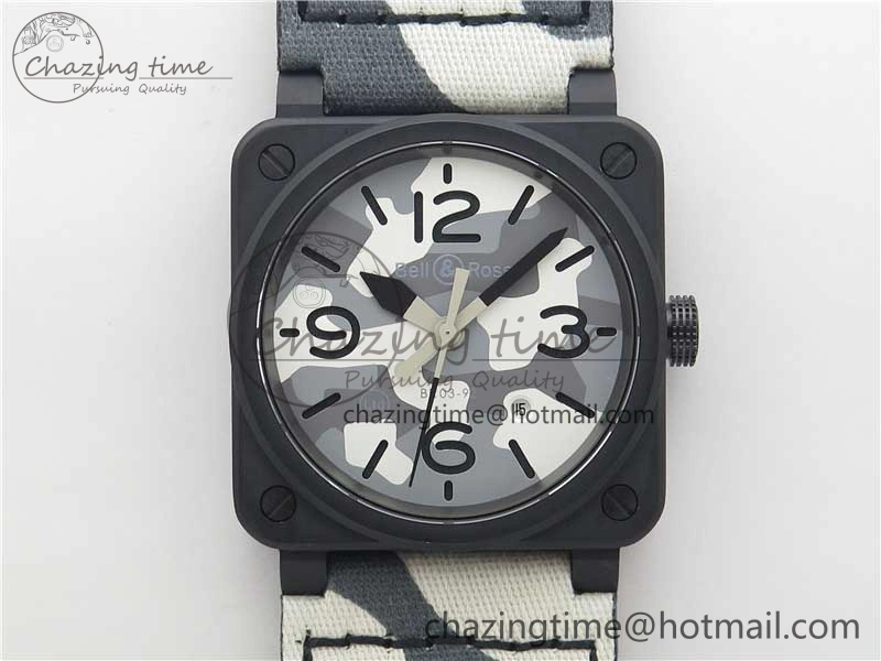 BR 03-92 DLC 1:1 Best Edition Gray Camouflage Apes Dial on Camouflage Strap MIYOTA 9015 V3