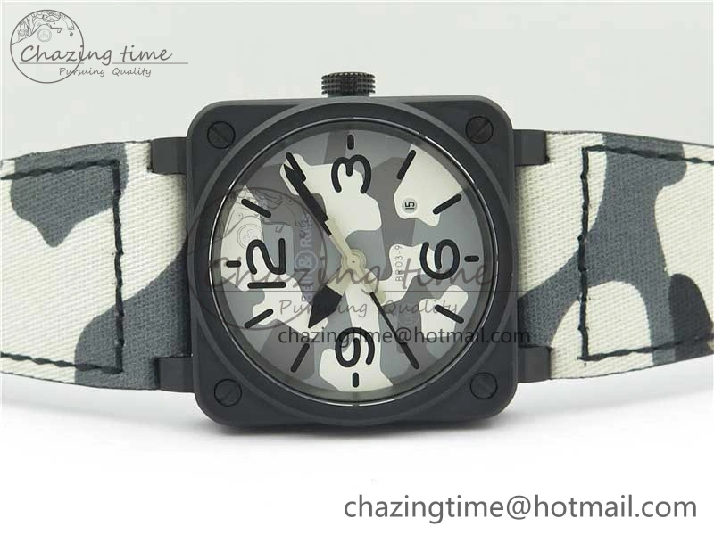 BR 03-92 DLC 1:1 Best Edition Gray Camouflage Apes Dial on Camouflage Strap MIYOTA 9015 V3