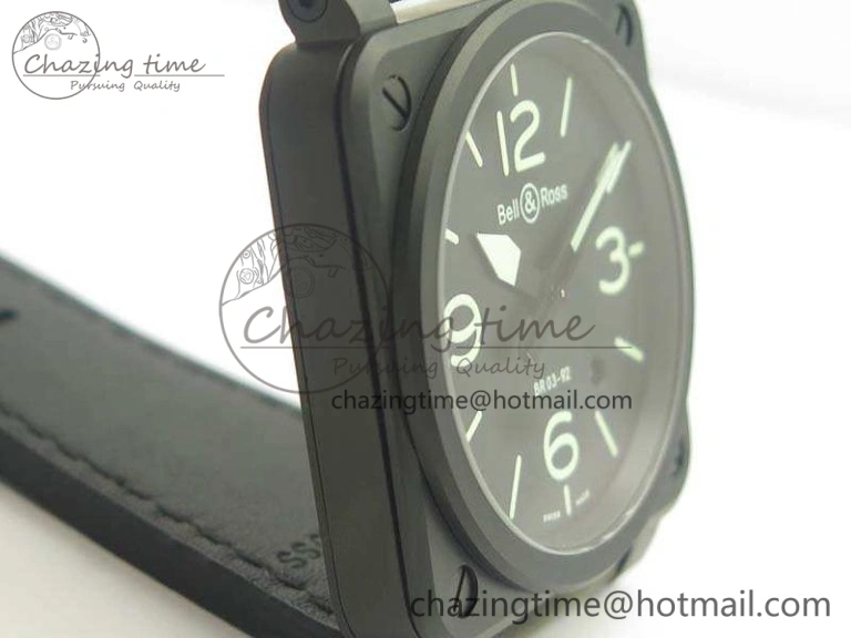 BR 03-92 DLC 42.5mm Black Dial On Leather Strap MIYOTA9015 V3