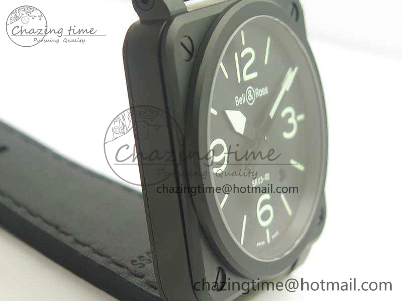 BR 03-92 DLC 42.5mm Black Dial On Leather Strap MIYOTA9015 V3
