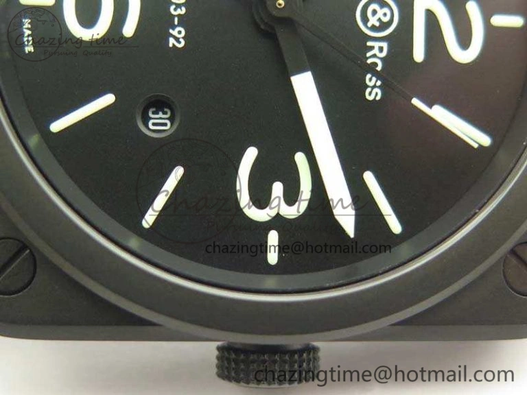 BR 03-92 DLC 42.5mm Black Dial On Leather Strap MIYOTA9015 V3