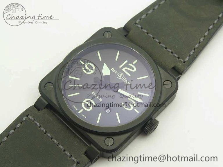 BR 03-92 DLC 42.5mm Black Dial On Leather Strap MIYOTA9015 V3