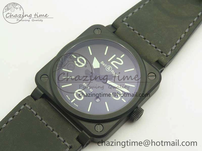 BR 03-92 DLC 42.5mm Black Dial On Leather Strap MIYOTA9015 V3