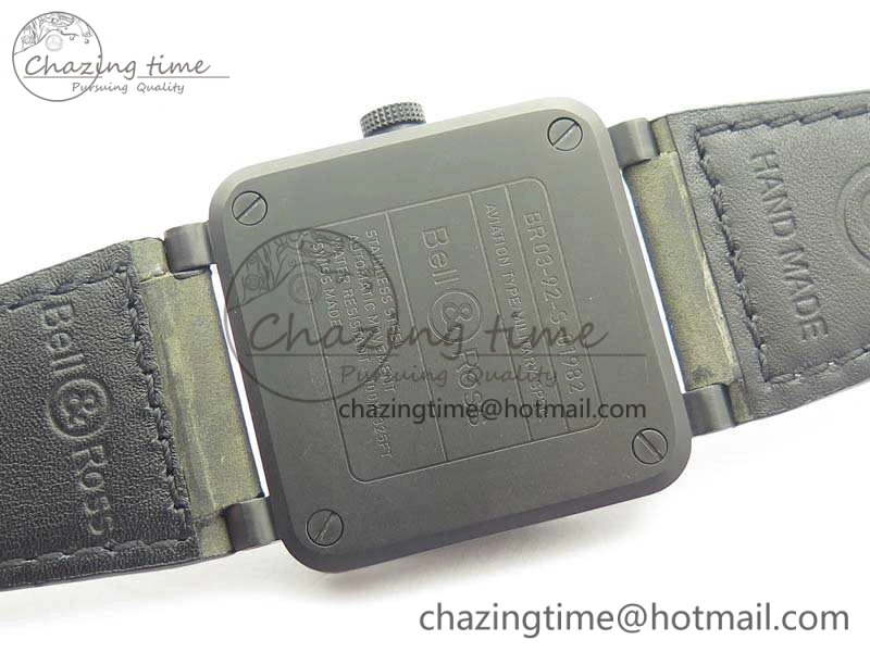 BR 03-92 DLC 42.5mm Green Camouflage Dial On Leather Strap MIYOTA9015 V3