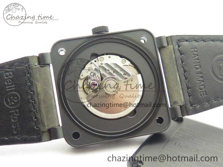 BR 03-92 DLC 42.5mm Green Camouflage Dial On Leather Strap MIYOTA9015 V3