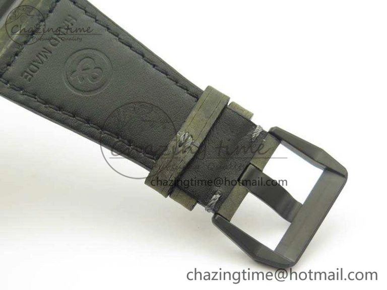 BR 03-92 DLC 42.5mm Green Camouflage Dial On Leather Strap MIYOTA9015 V3