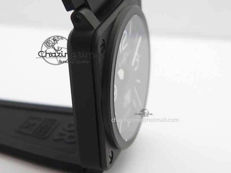 BR 03-92 DLC Black Dial FAYETTE 42.5mm On Rubber Strap MIYOTA 9015 V2