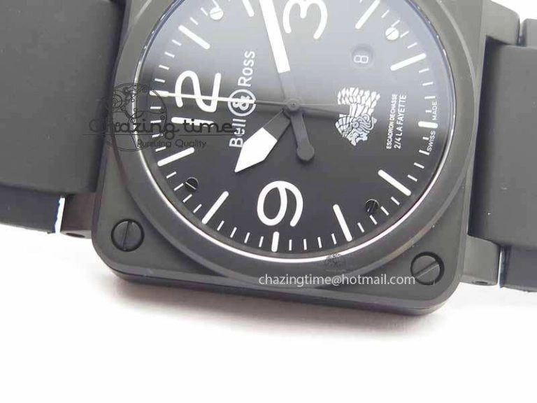 BR 03-92 DLC Black Dial FAYETTE 42.5mm On Rubber Strap MIYOTA 9015 V2