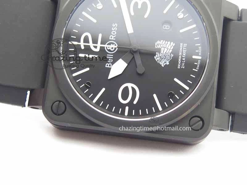 BR 03-92 DLC Black Dial FAYETTE 42.5mm On Rubber Strap MIYOTA 9015 V2