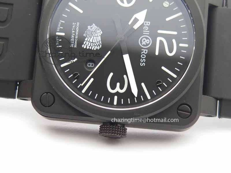 BR 03-92 DLC Black Dial FAYETTE 42.5mm On Rubber Strap MIYOTA 9015 V2