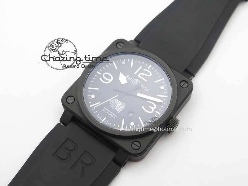 BR 03-92 DLC Black Dial FAYETTE 42.5mm On Rubber Strap MIYOTA 9015 V2