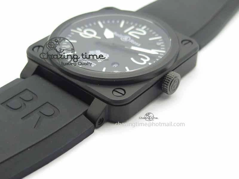 BR 03-92 DLC Black Dial FAYETTE 42.5mm On Rubber Strap MIYOTA 9015 V2