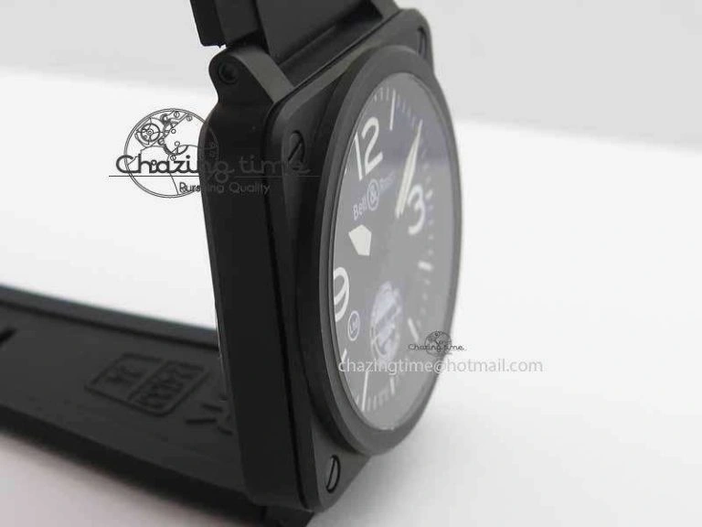 BR 03-92 DLC Black Dial GIGN 42.5mm on Rubber Strap MIYOTA 9015 V2