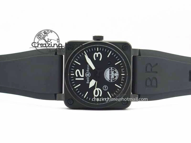 BR 03-92 DLC Black Dial GIGN 42.5mm on Rubber Strap MIYOTA 9015 V2