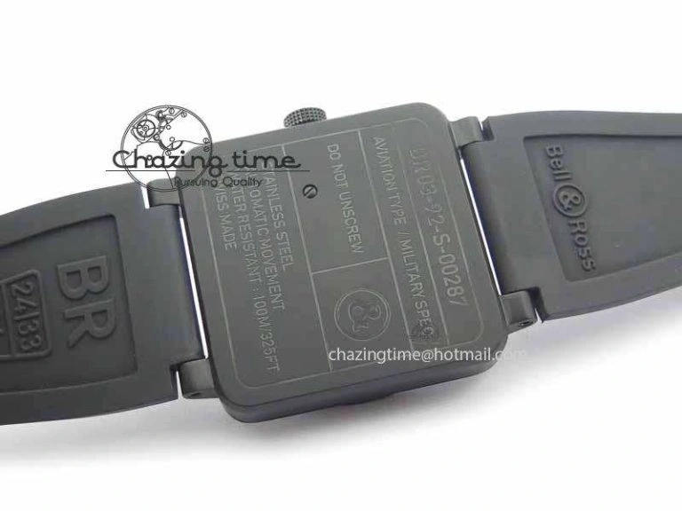 BR 03-92 DLC Black Dial GIGN 42.5mm on Rubber Strap MIYOTA 9015 V2