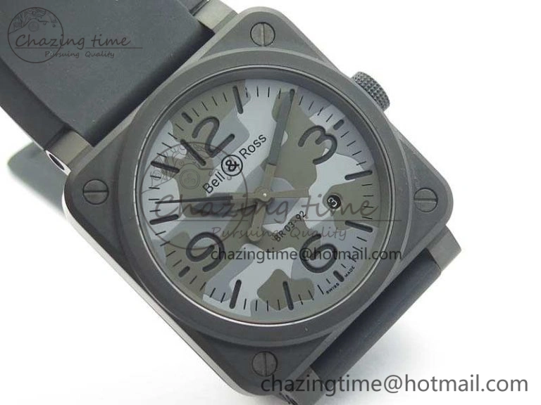 BR 03-92 DLC Camouflage Dial 42.5mm On Rubber Strap MIYOTA 9015 V3