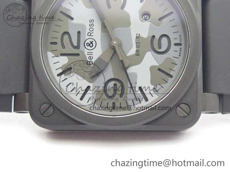 BR 03-92 DLC Camouflage Dial 42.5mm On Rubber Strap MIYOTA 9015 V3
