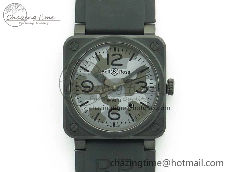 BR 03-92 DLC Camouflage Dial 42.5mm On Rubber Strap MIYOTA 9015 V3