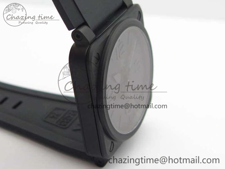 BR 03-92 DLC Case V3 Black Dial 42.5mm On Rubber Strap MIYOTA 9015