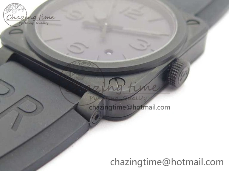 BR 03-92 DLC Case V3 Black Dial 42.5mm On Rubber Strap MIYOTA 9015